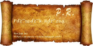 Püspök Rózsa névjegykártya