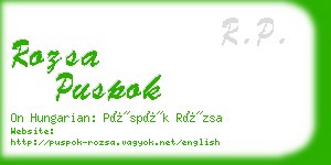 rozsa puspok business card